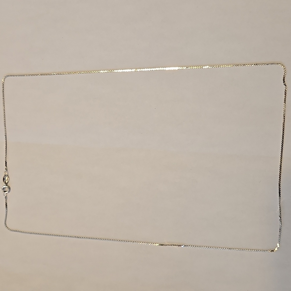 Sterling silver 925, 20.5 inch S shape flat curb chain necklace made in Italy